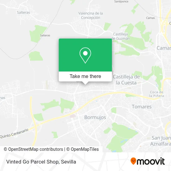 Vinted Go Parcel Shop map