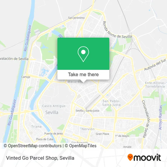 Vinted Go Parcel Shop map