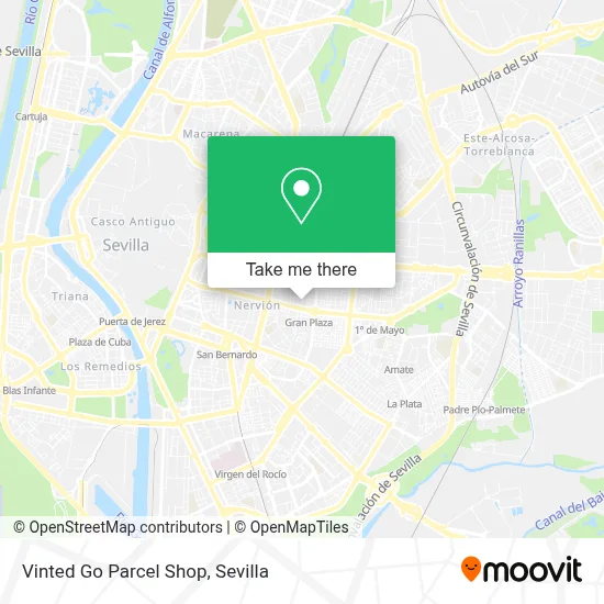 Vinted Go Parcel Shop map