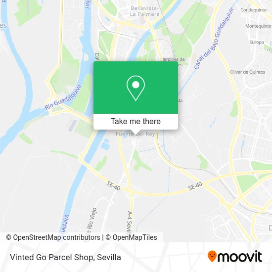 Vinted Go Parcel Shop map