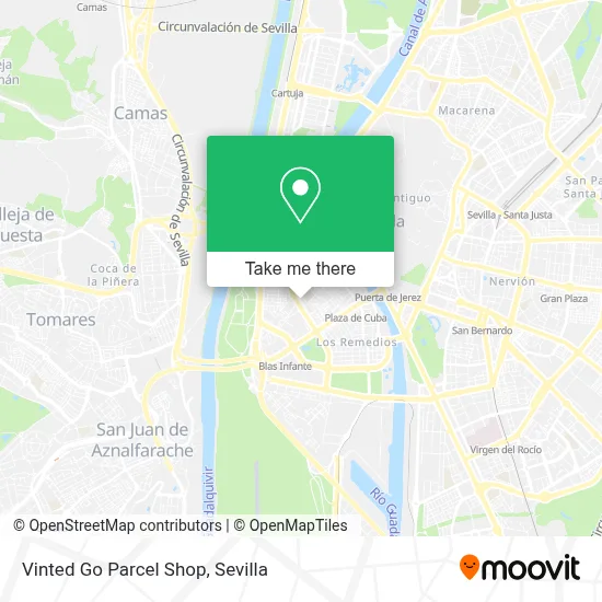 Vinted Go Parcel Shop map