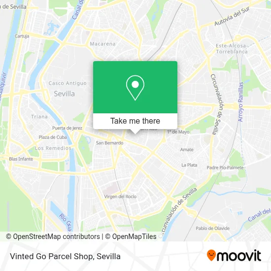 Vinted Go Parcel Shop map
