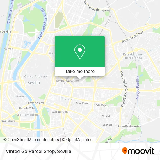 Vinted Go Parcel Shop map