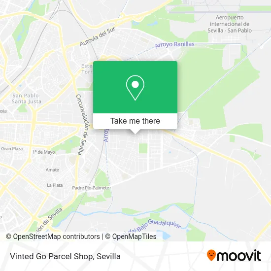 Vinted Go Parcel Shop map