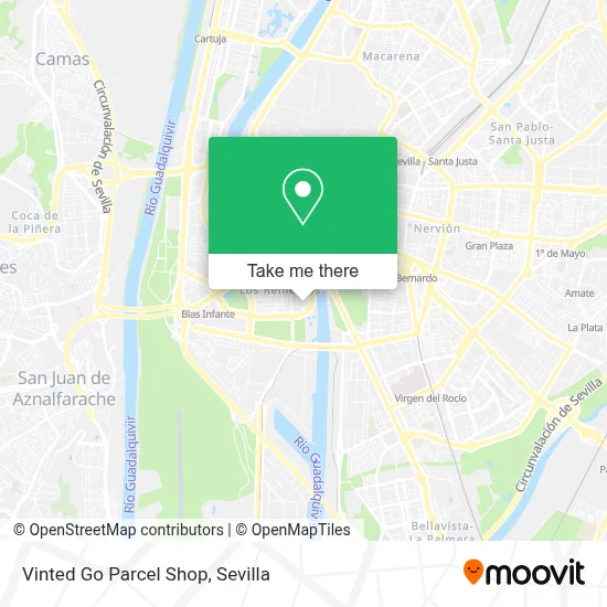 Vinted Go Parcel Shop map