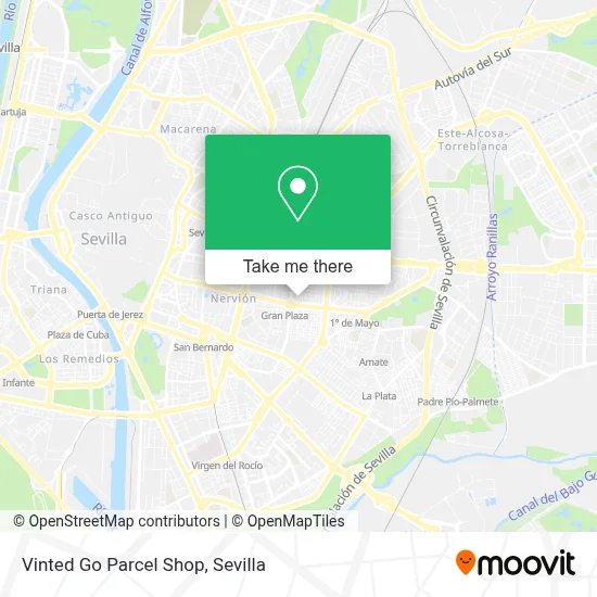 Vinted Go Parcel Shop map