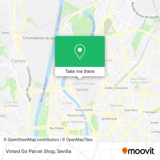 Vinted Go Parcel Shop map