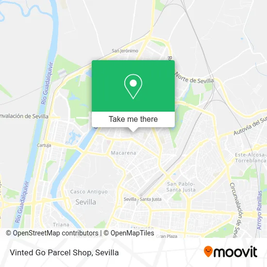 Vinted Go Parcel Shop map