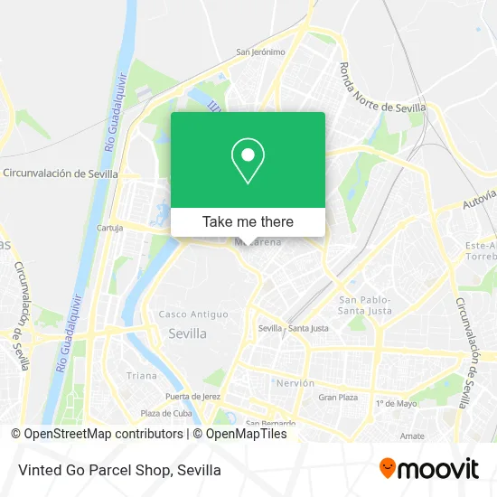 Vinted Go Parcel Shop map