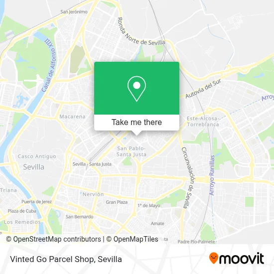 Vinted Go Parcel Shop map