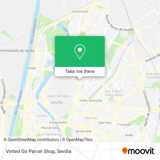 Vinted Go Parcel Shop map
