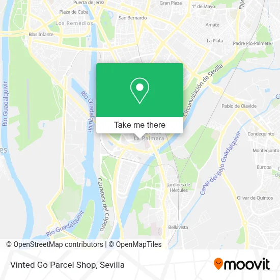 Vinted Go Parcel Shop map