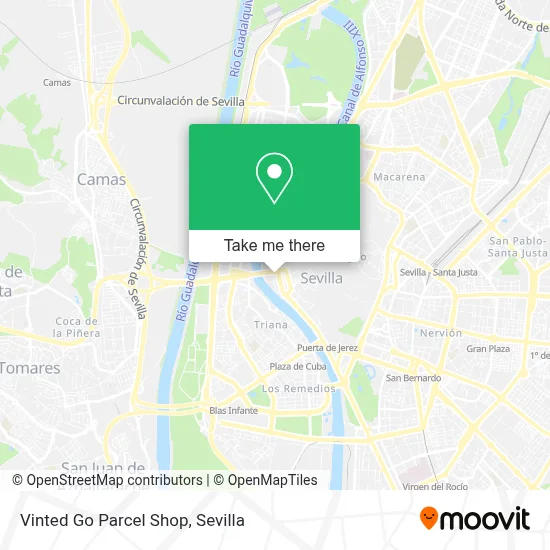 Vinted Go Parcel Shop map