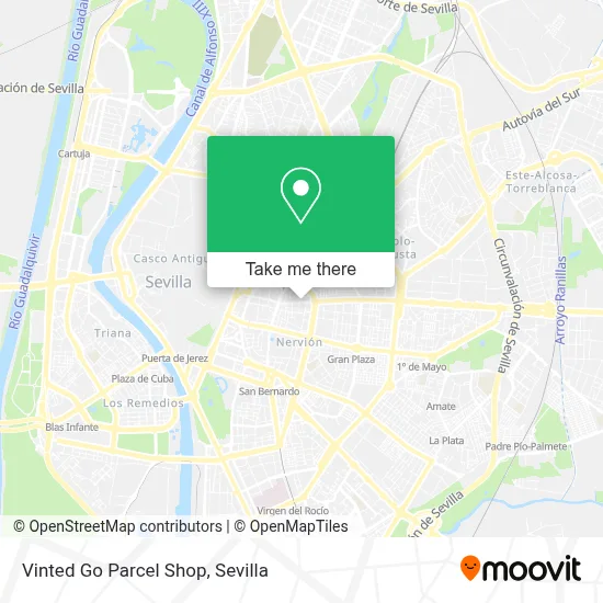 Vinted Go Parcel Shop map