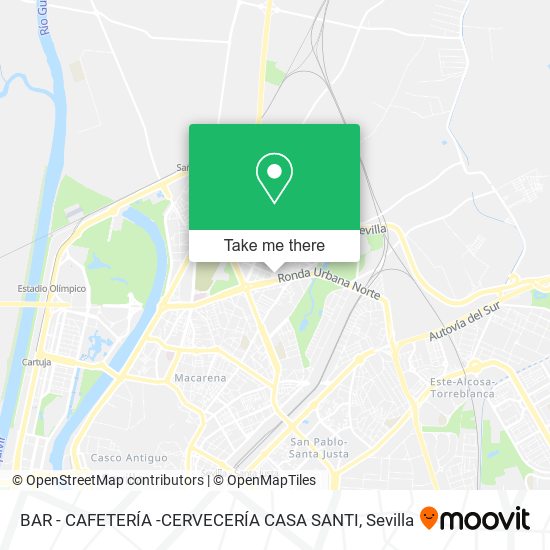 mapa BAR - CAFETERÍA -CERVECERÍA CASA SANTI