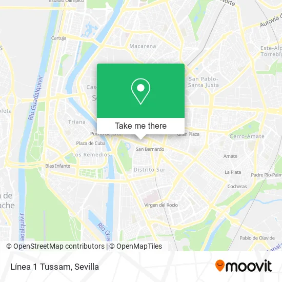 Línea 1 Tussam map