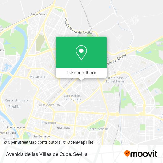 mapa Avenida de las Villas de Cuba