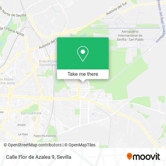 How to get to Calle Flor de Azalea 9 in Sevilla by Bus, Train or Metro?