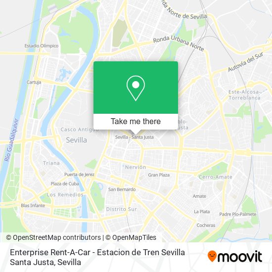 mapa Enterprise Rent-A-Car - Estacion de Tren Sevilla Santa Justa