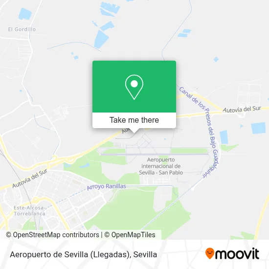 mapa Aeropuerto de Sevilla (Llegadas)