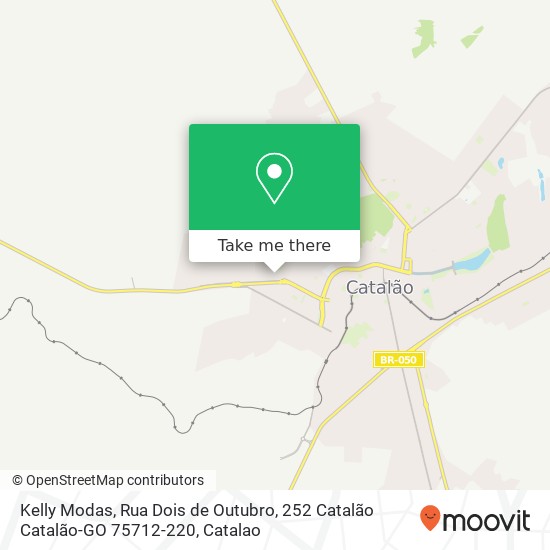 Mapa Kelly Modas, Rua Dois de Outubro, 252 Catalão Catalão-GO 75712-220