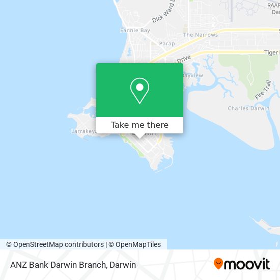 ANZ Bank Darwin Branch map