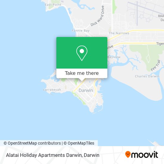 Alatai Holiday Apartments Darwin map