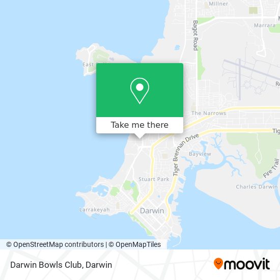 Darwin Bowls Club map