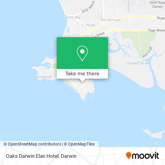 Oaks Darwin Elan Hotel map