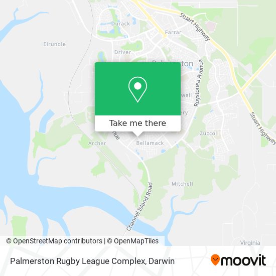 Mapa Palmerston Rugby League Complex