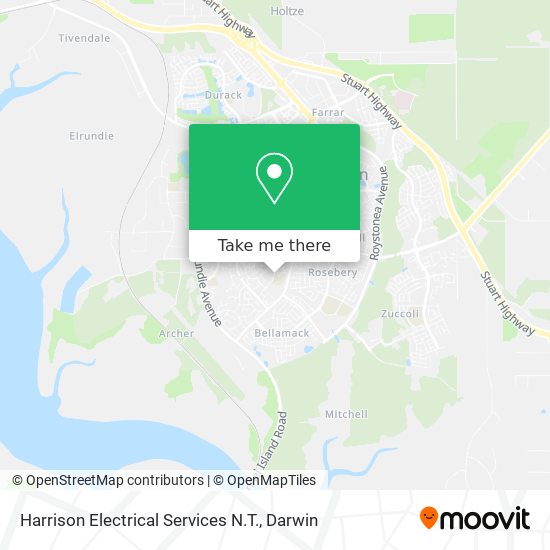 Mapa Harrison Electrical Services N.T.