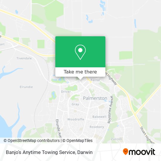 Banjo's Anytime Towing Service map