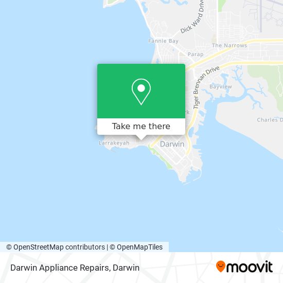 Darwin Appliance Repairs map