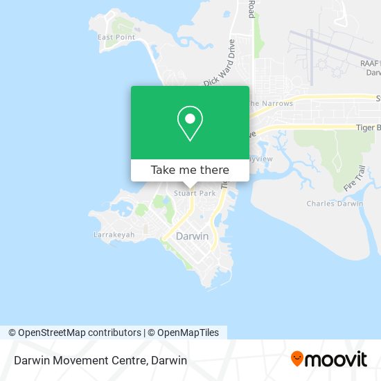 Mapa Darwin Movement Centre