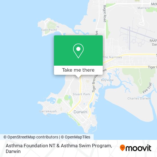 Asthma Foundation NT & Asthma Swim Program map