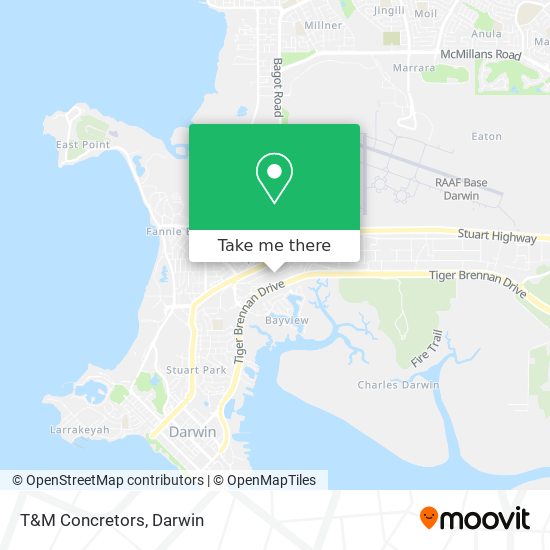 T&M Concretors map