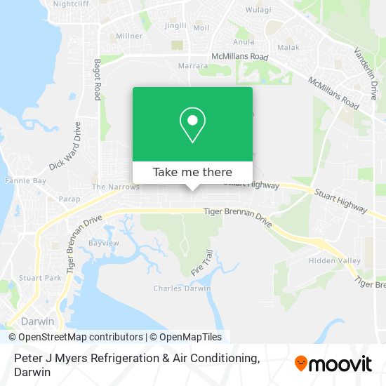 Peter J Myers Refrigeration & Air Conditioning map