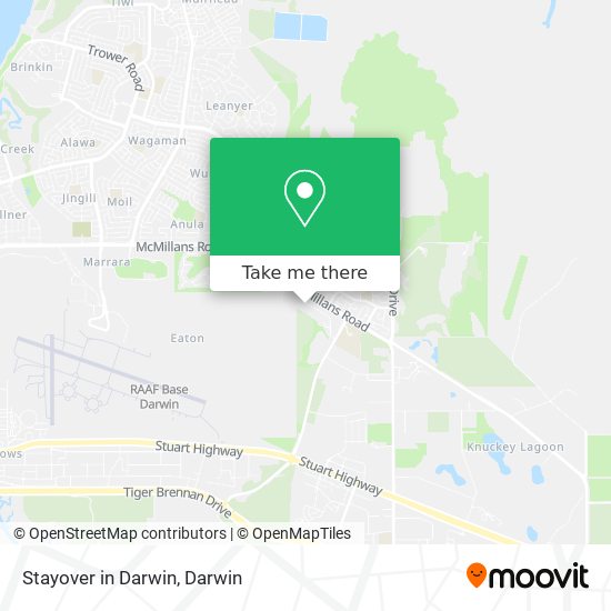 Mapa Stayover in Darwin