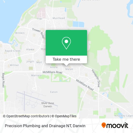 Precision Plumbing and Drainage NT map