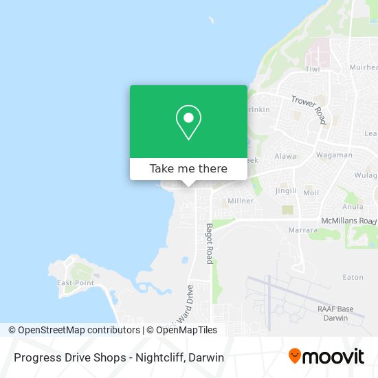 Mapa Progress Drive Shops - Nightcliff