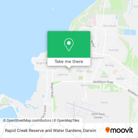 Rapid Creek Reserve and Water Gardens map