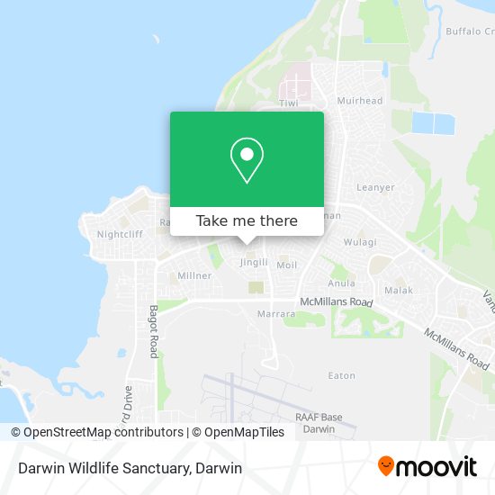 Darwin Wildlife Sanctuary map