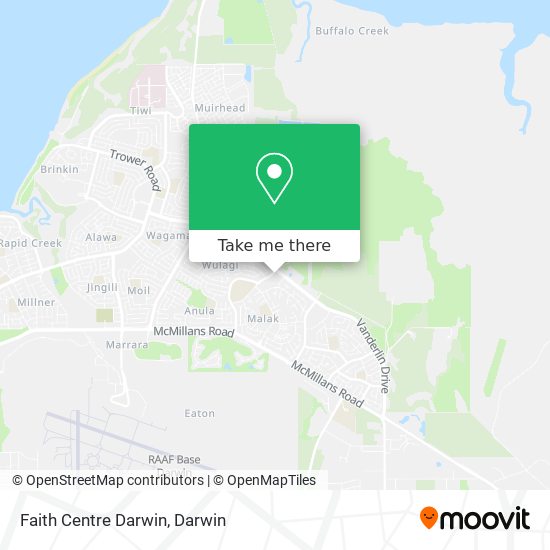 Faith Centre Darwin map