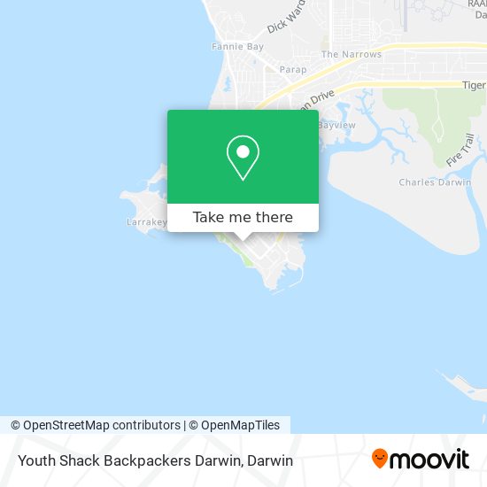 Mapa Youth Shack Backpackers Darwin