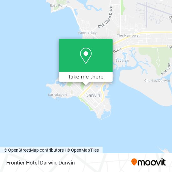 Frontier Hotel Darwin map