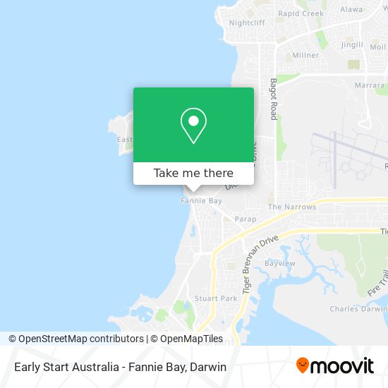 Early Start Australia - Fannie Bay map