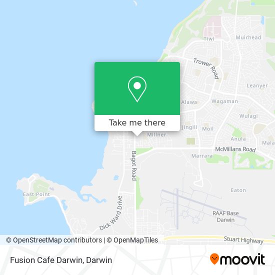 Fusion Cafe Darwin map