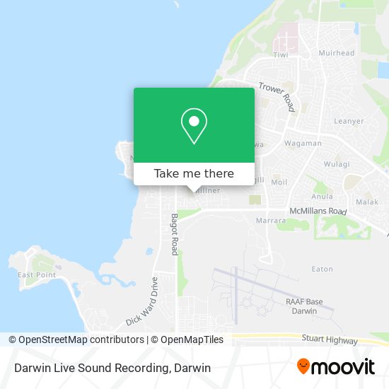 Darwin Live Sound Recording map