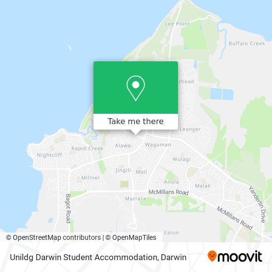 Unildg Darwin Student Accommodation map