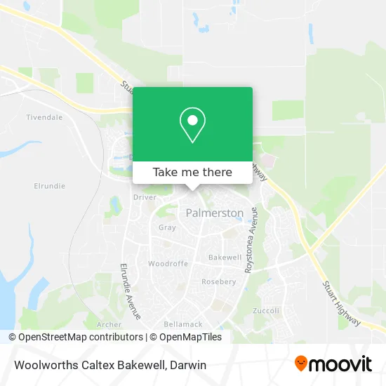 Woolworths Caltex Bakewell map